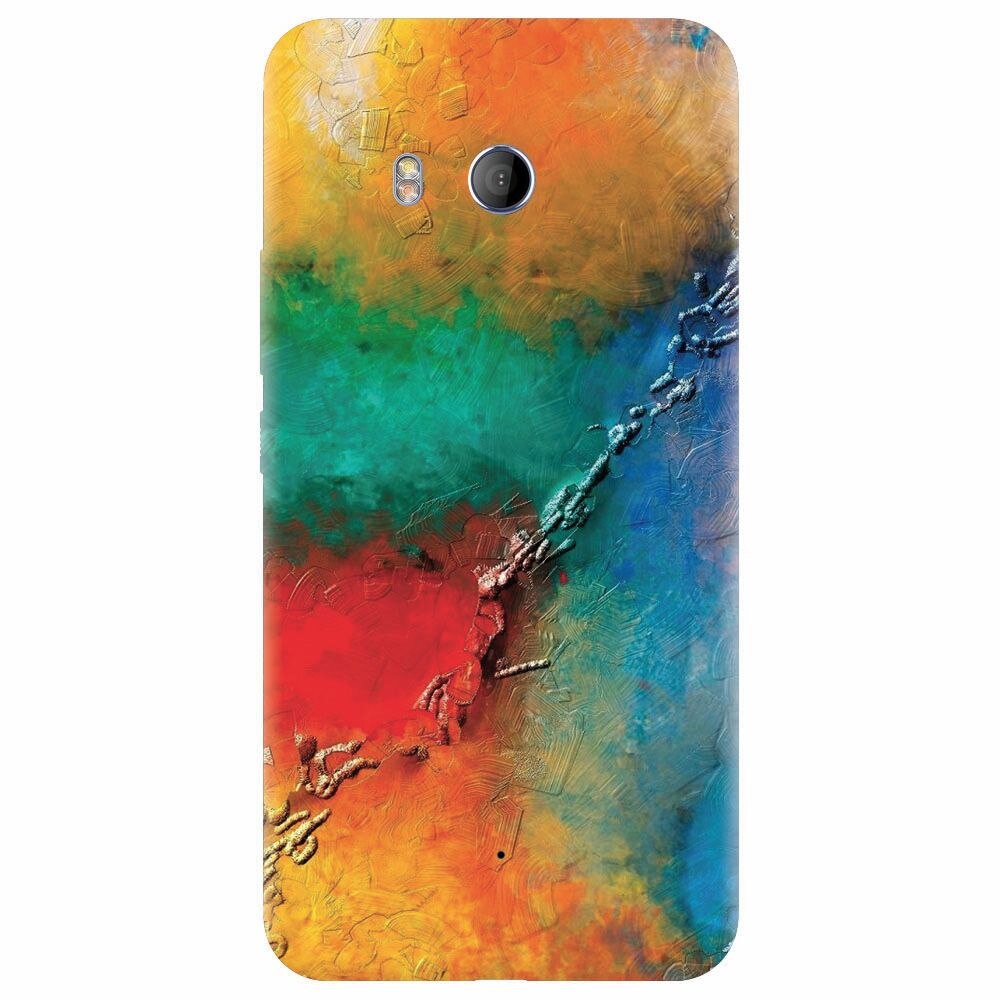 Husa silicon pentru Htc U 11, Colorful Wall Paint Texture