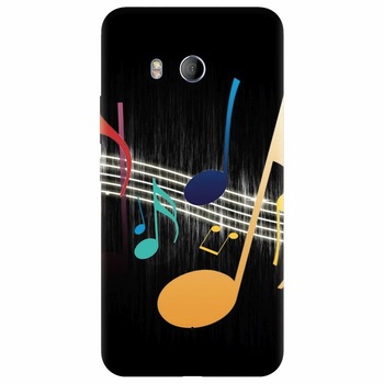 Husa silicon pentru Htc U 11, Colorful Music Husa silicon pentru Htc U 11, Colorful Music