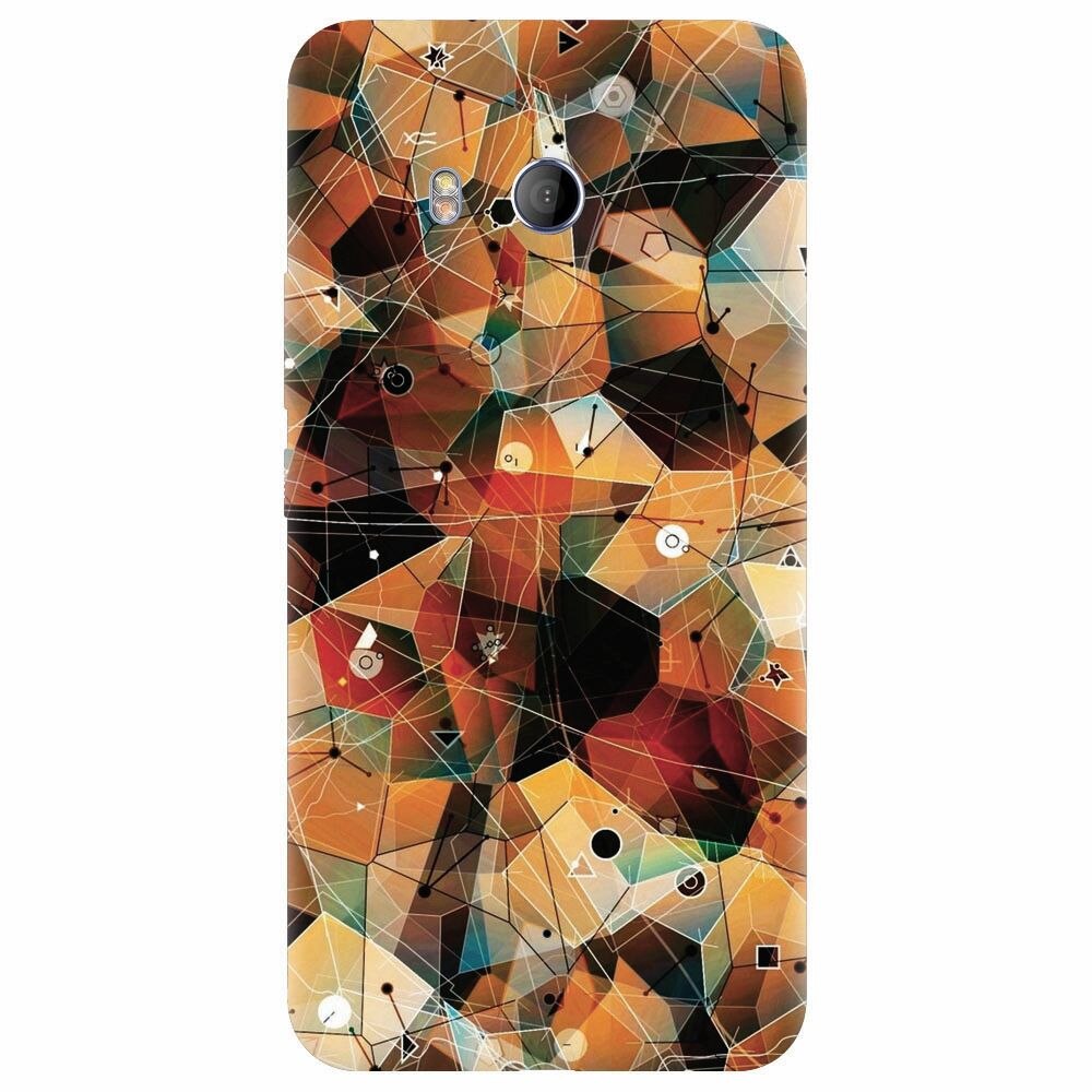 Husa silicon pentru Htc U 11, Abstract Triangles Connected Lines