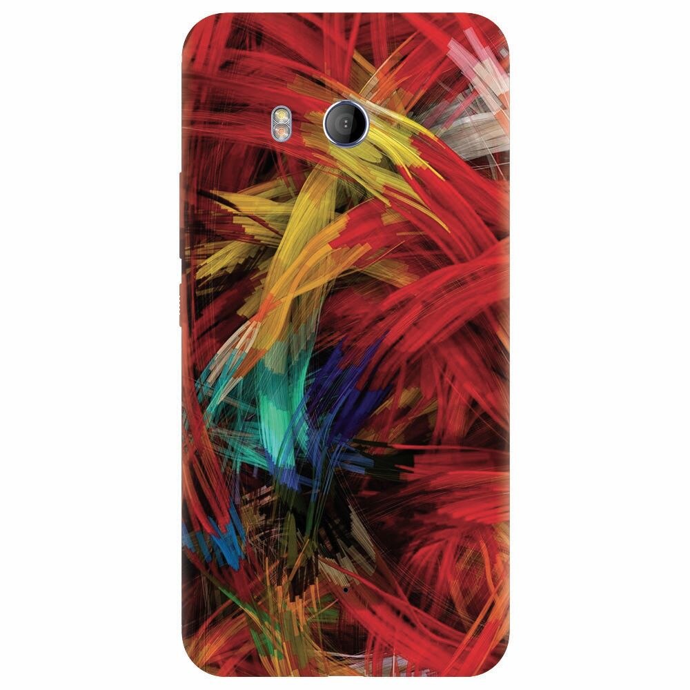 Husa silicon pentru Htc U 11, Colorful Digital Painting Strokes