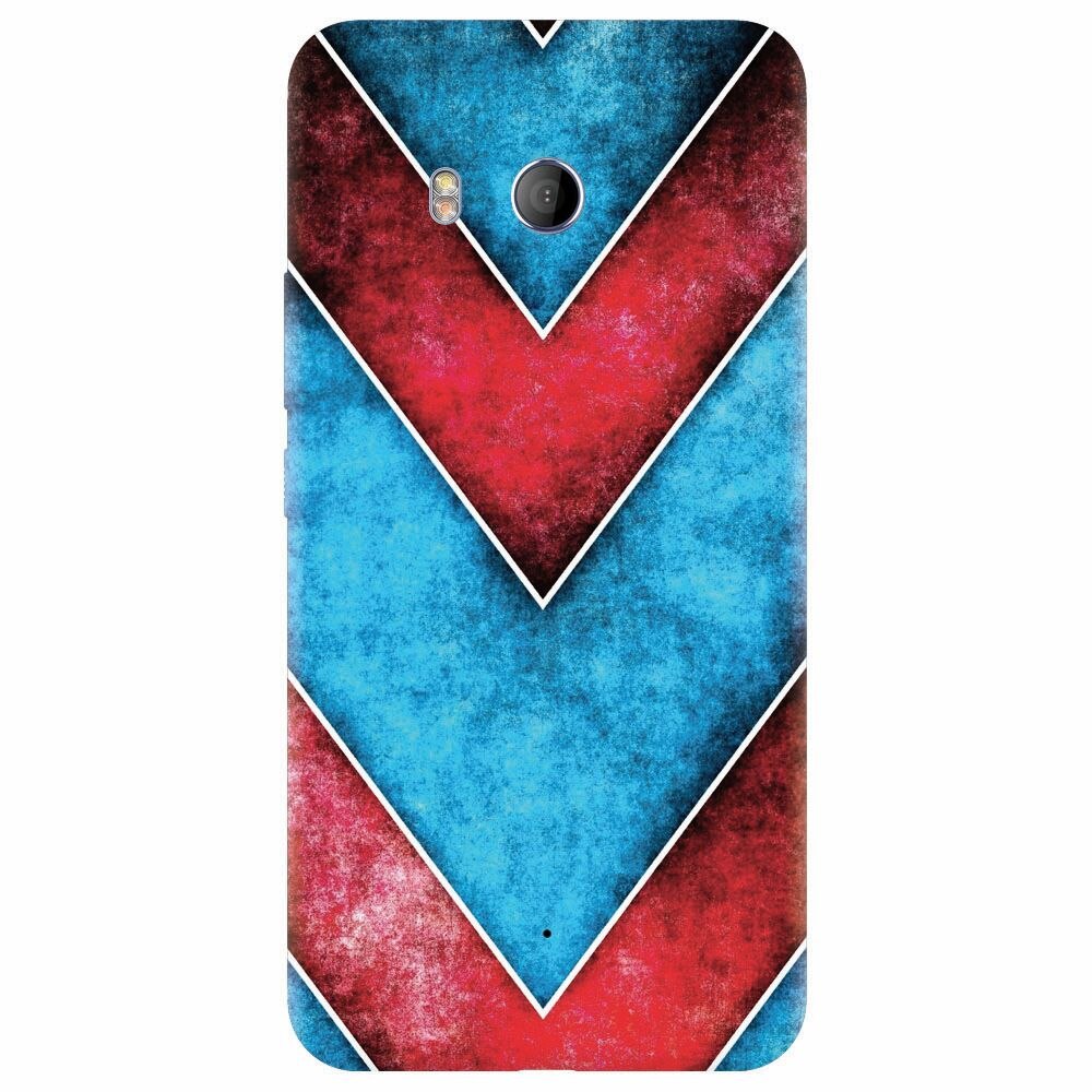 Husa silicon pentru Htc U 11, Blue And Red Abstract