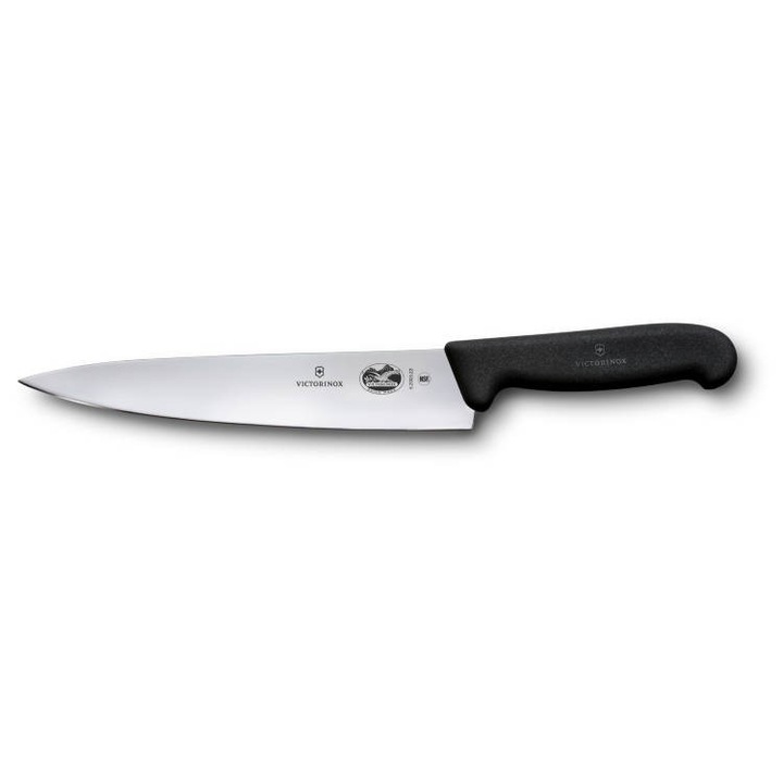 Cutit Bucatar Victorinox Fibrox 5.2003.22, Lama 22 cm, Negru