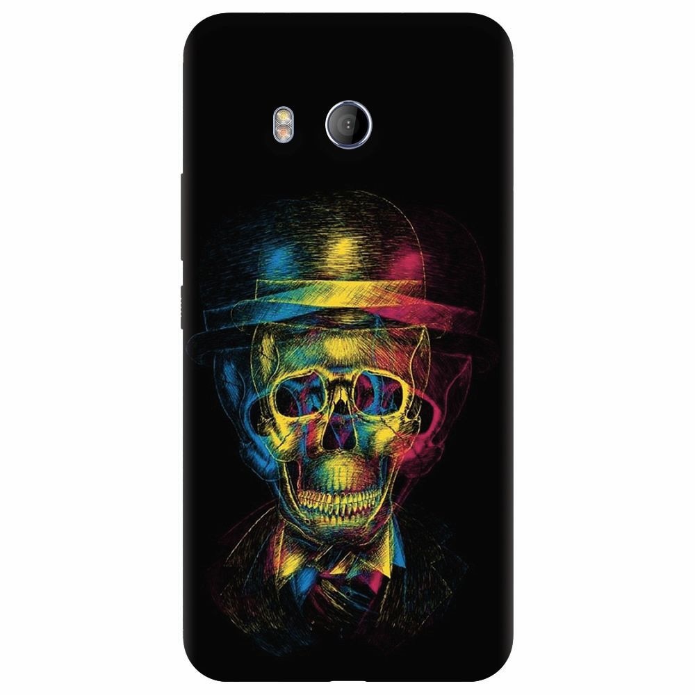 Husa silicon pentru Htc U 11, Colorfull skull 3d