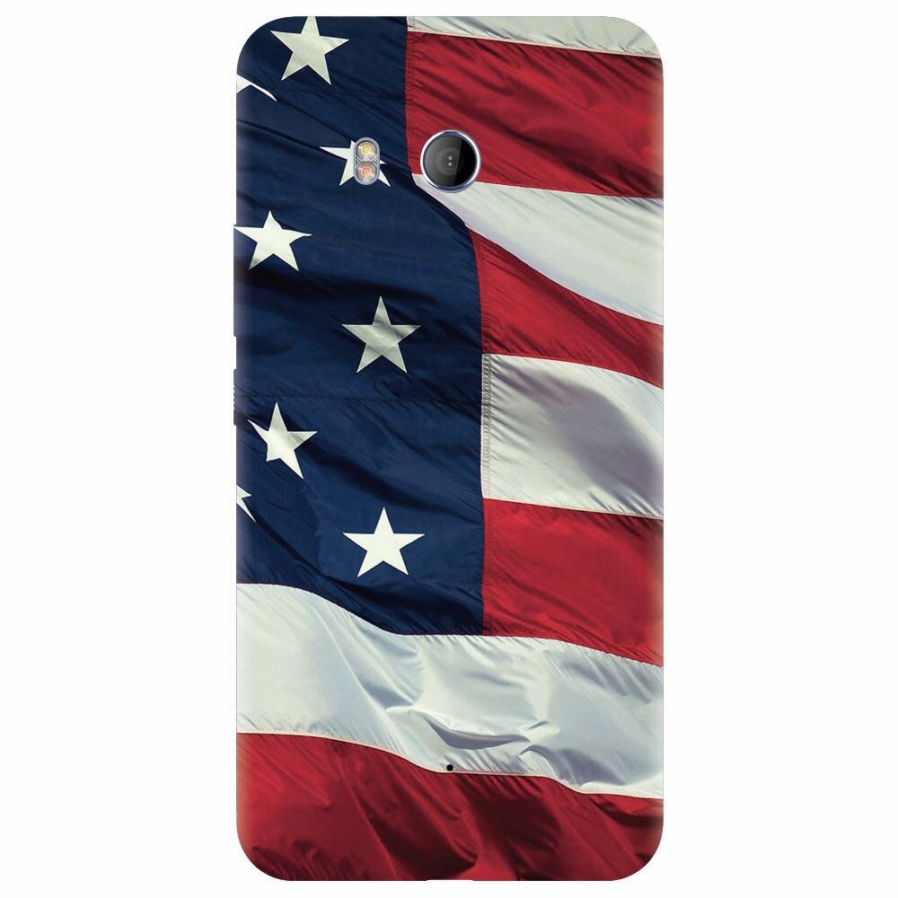 Husa silicon pentru Htc U 11, American Flag Illustration