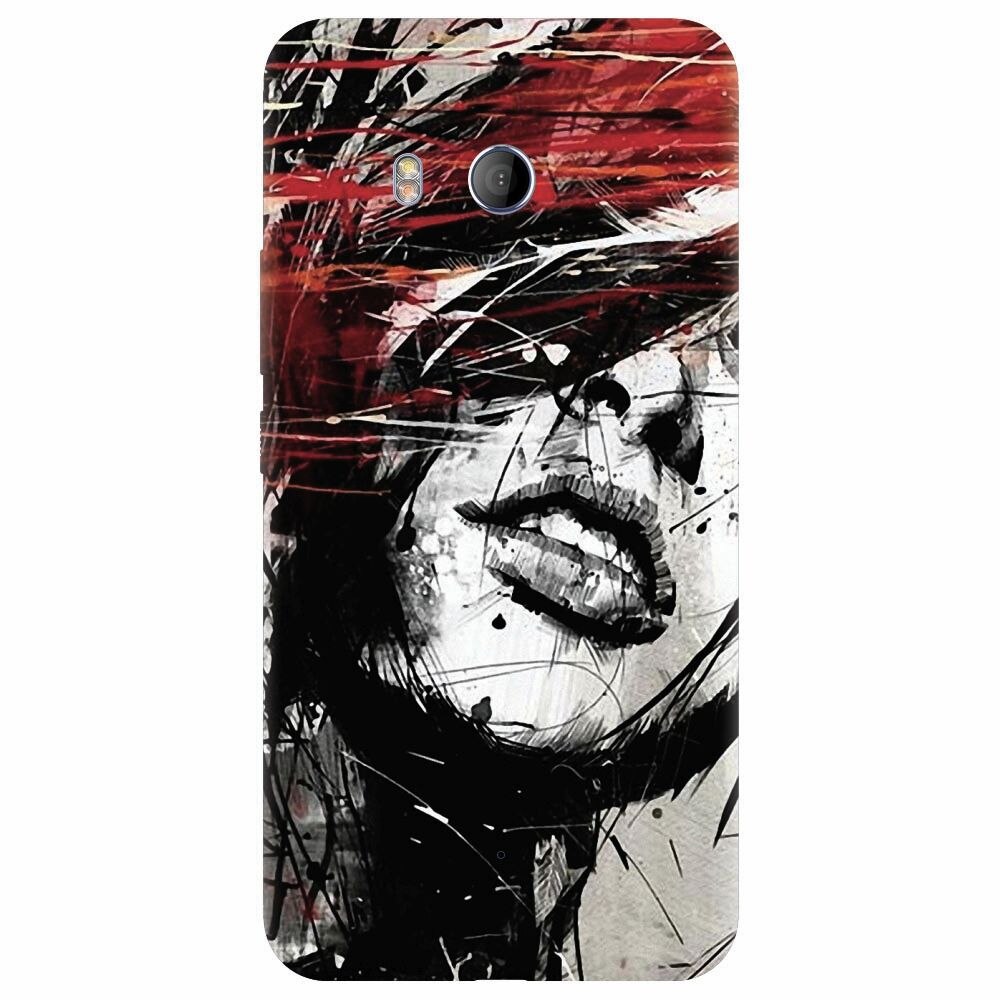 Husa silicon pentru Htc U 11, Byroglyphics Woman Drawing