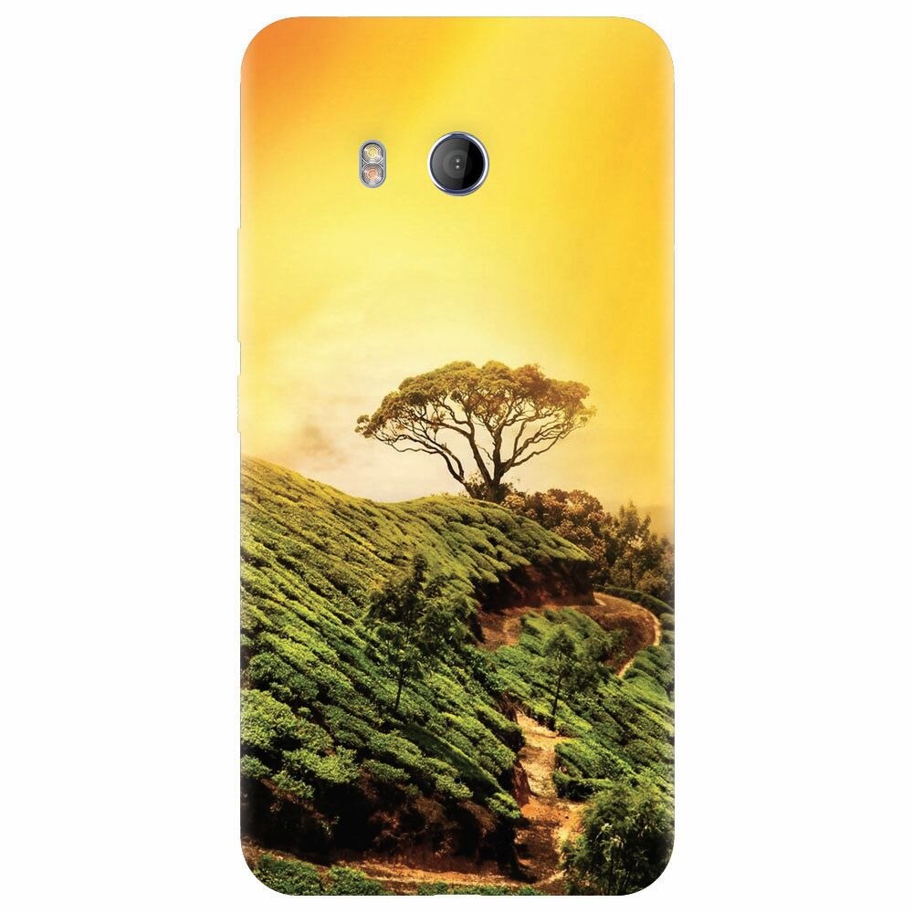 Husa silicon pentru Htc U 11, Hill Top Tree Golden Light