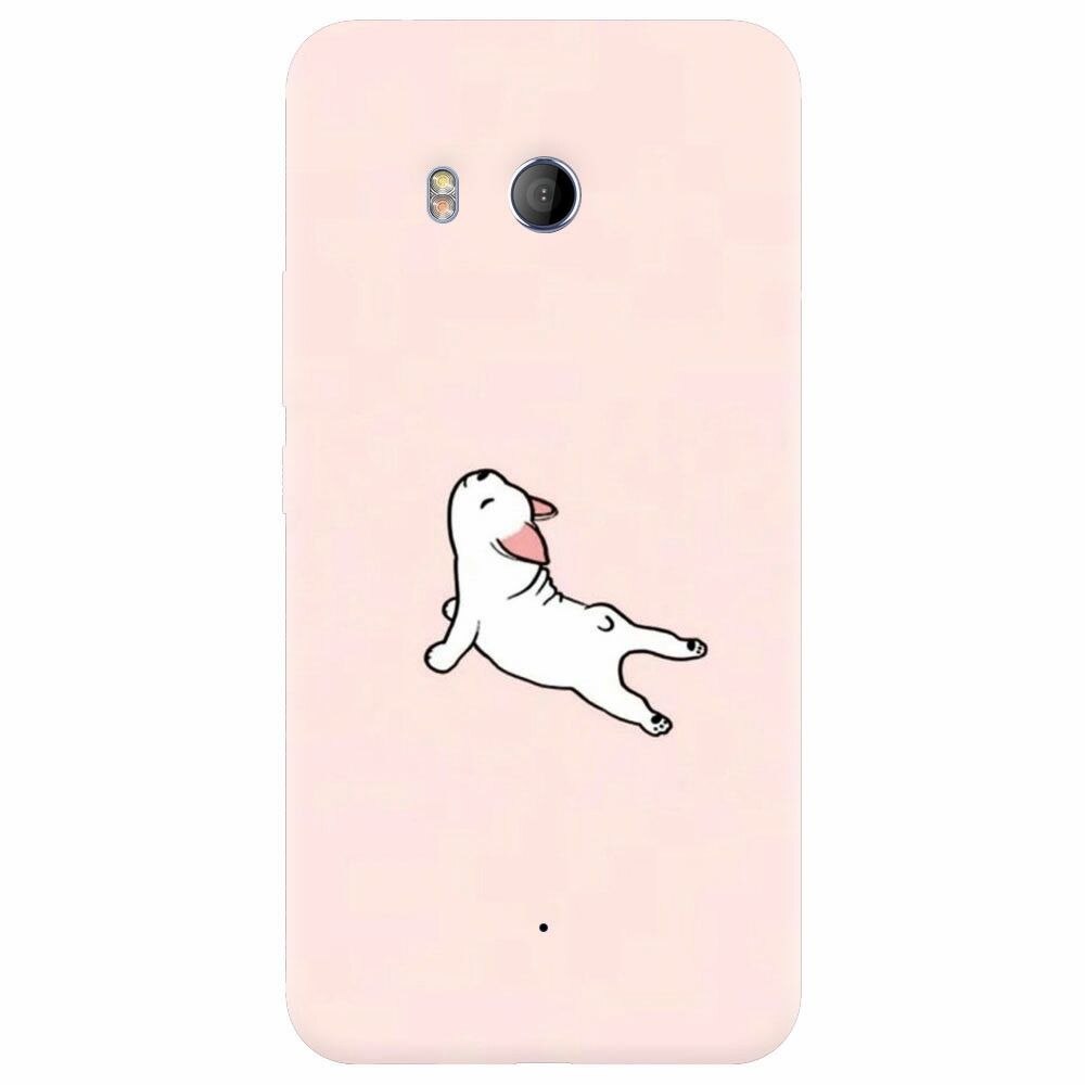 Husa silicon pentru Htc U 11, Cute Dog Streching
