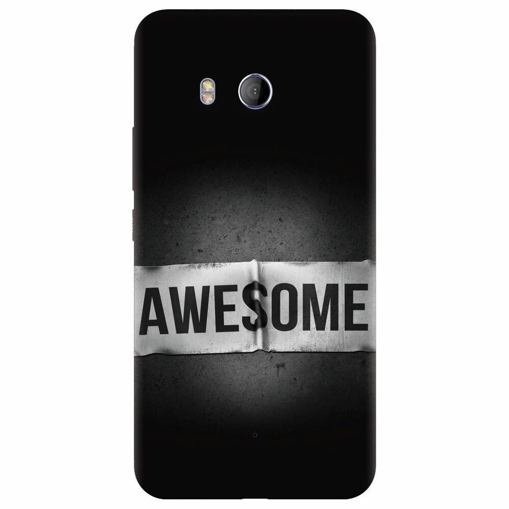 Husa silicon pentru Htc U 11, Awesome Label Dark