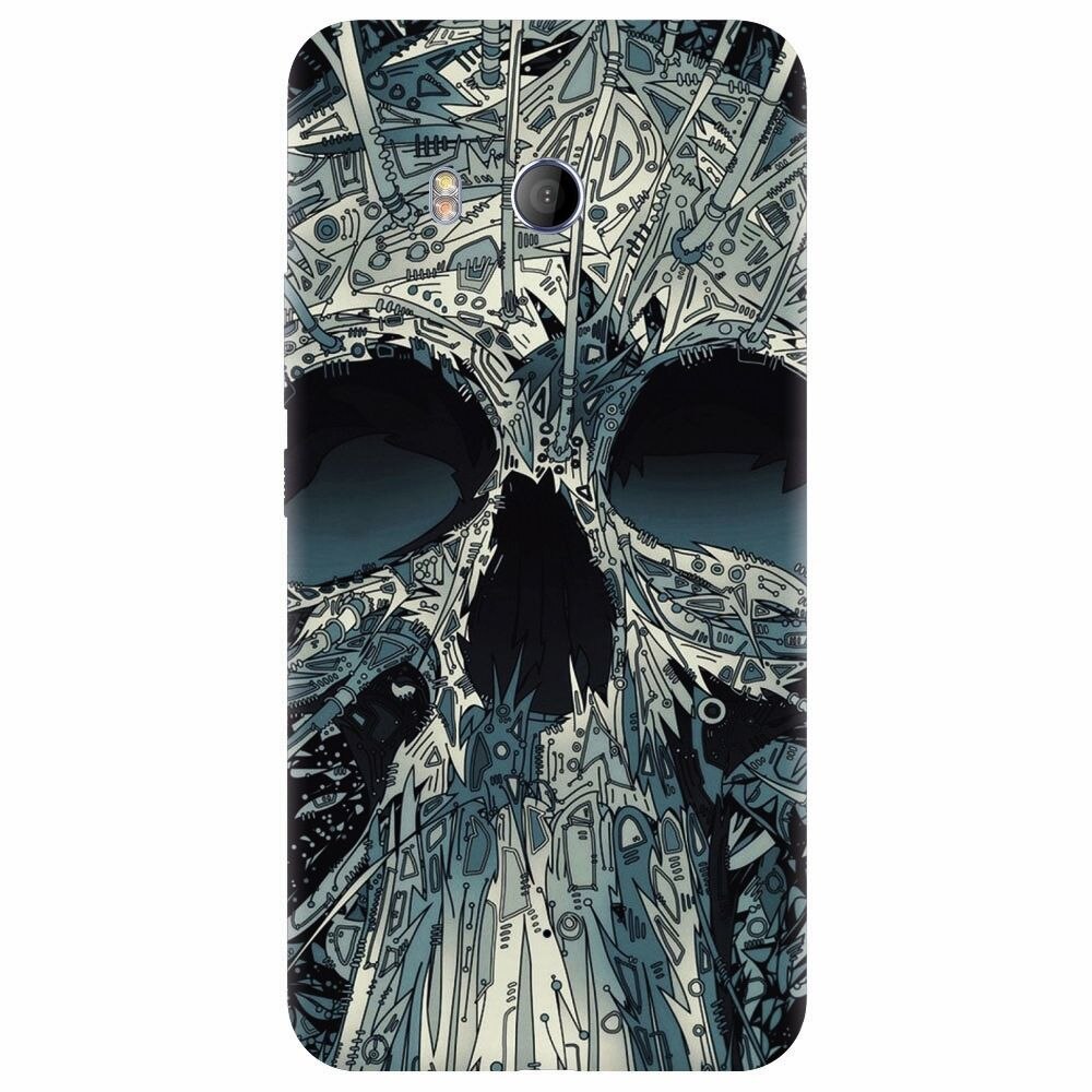 Husa silicon pentru Htc U 11, Abstract Skull Artwork Illustration