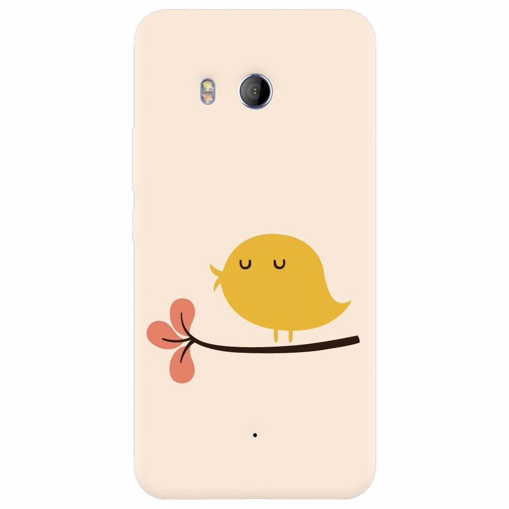 Husa silicon pentru Htc U 11, Flat Minimal Cute Bird Illustration
