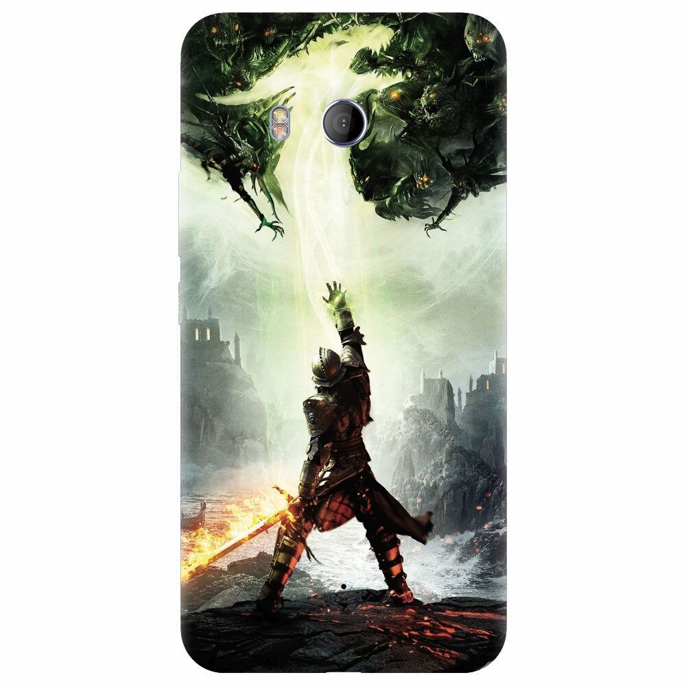 Husa silicon pentru Htc U 11, Green Dragon