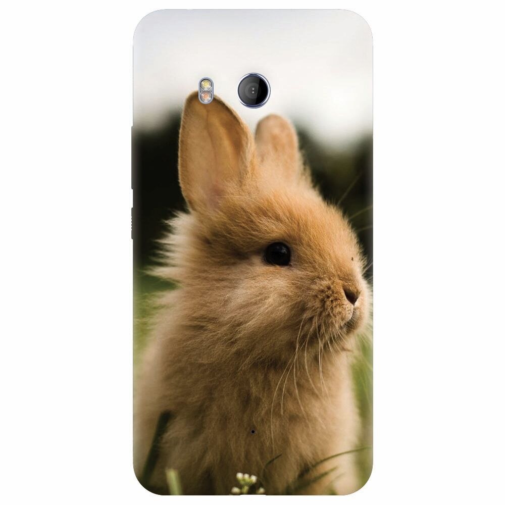 Husa silicon pentru Htc U 11, Cute Rabbit In Grass