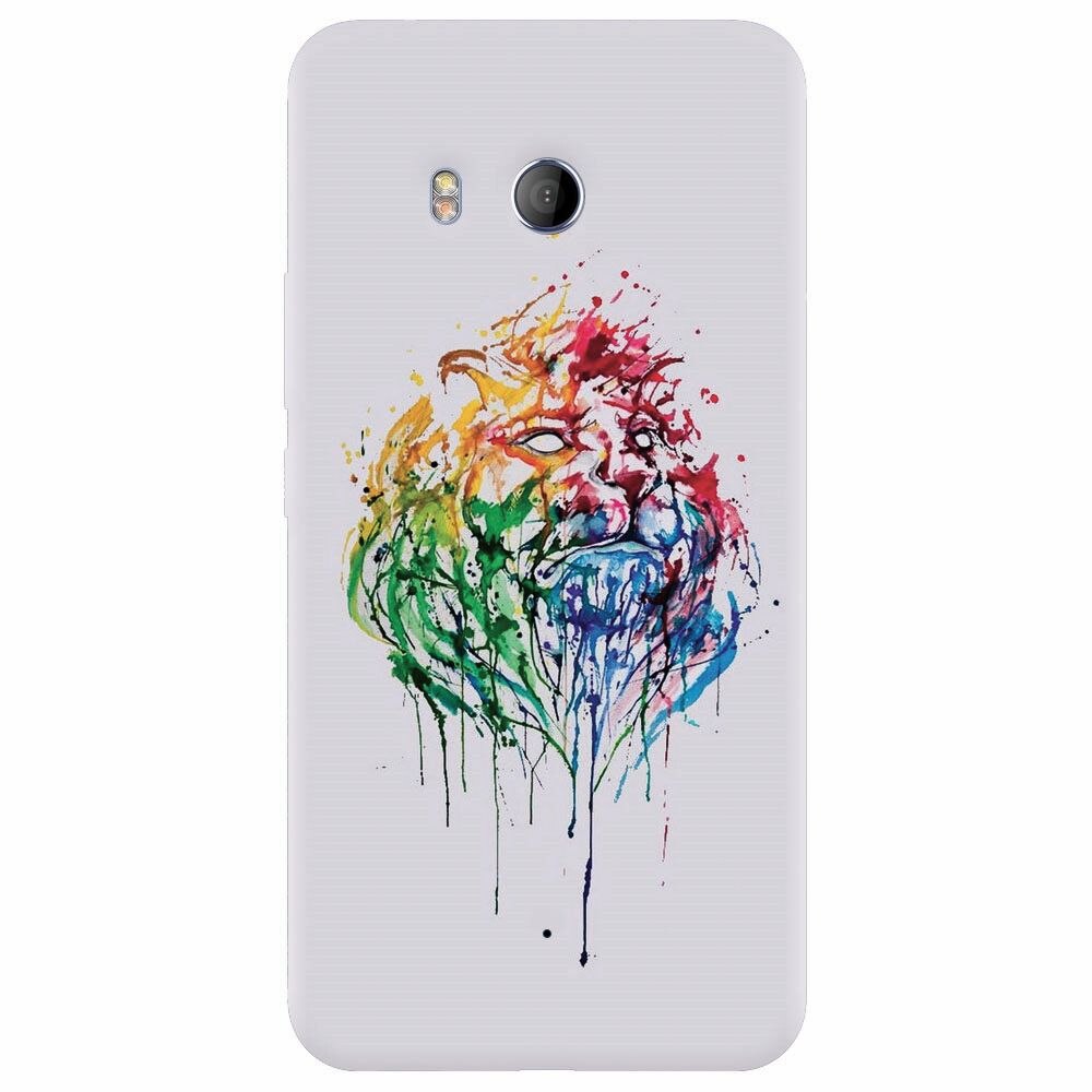 Husa silicon pentru Htc U 11, Paint Illustration Lion Head