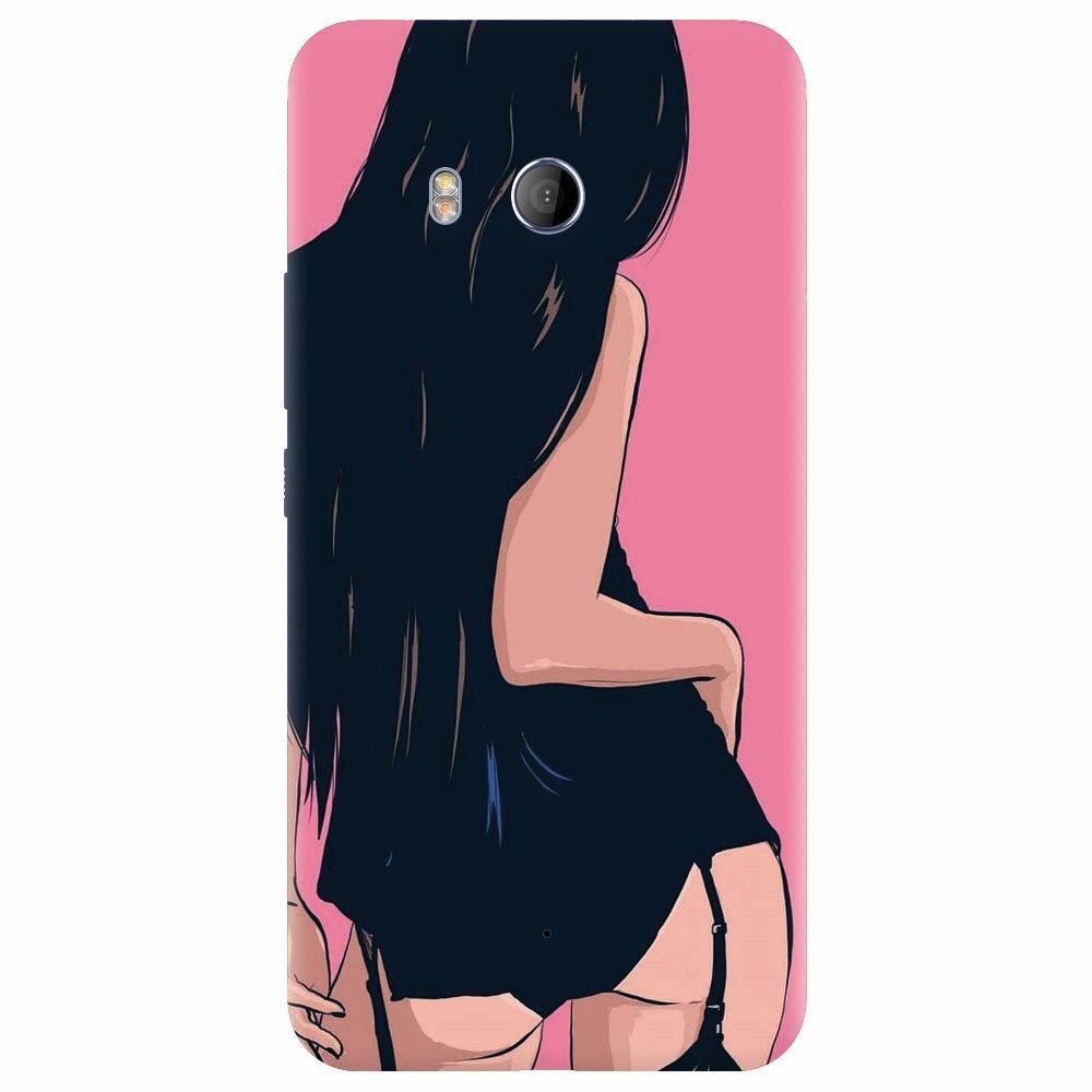 Husa silicon pentru Htc U 11, Girl With Long Hair