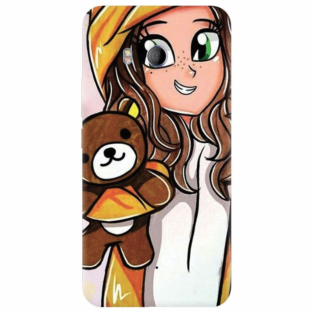Husa silicon pentru Htc U 11, Girl With Little Bear