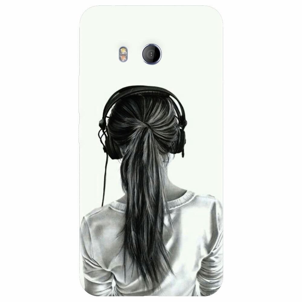 Husa silicon pentru Htc U 11, Girl With Headphone