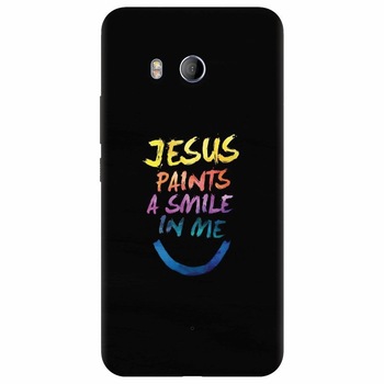 Husa silicon pentru Htc U 11, Jesus Paints A Smile In Me Husa silicon pentru Htc U 11, Jesus Paints A Smile In Me