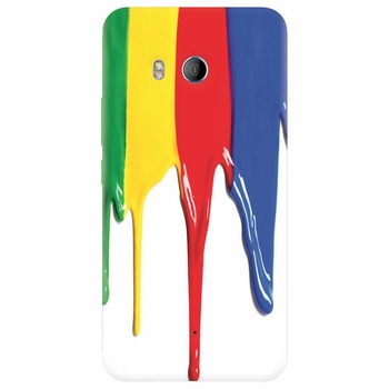 Husa silicon pentru Htc U 11, Dripping Colorful Paint Husa silicon pentru Htc U 11, Dripping Colorful Paint