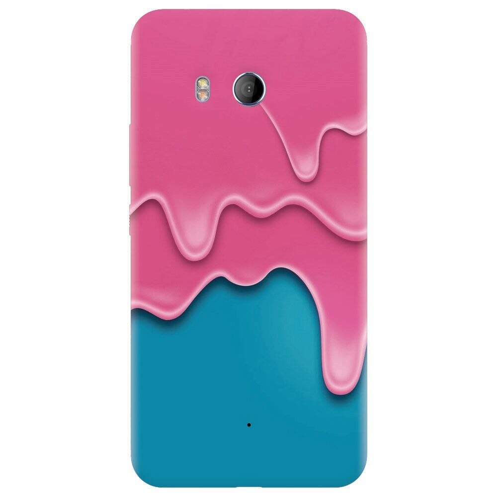 Husa silicon pentru Htc U 11, Pink Liquid Dripping