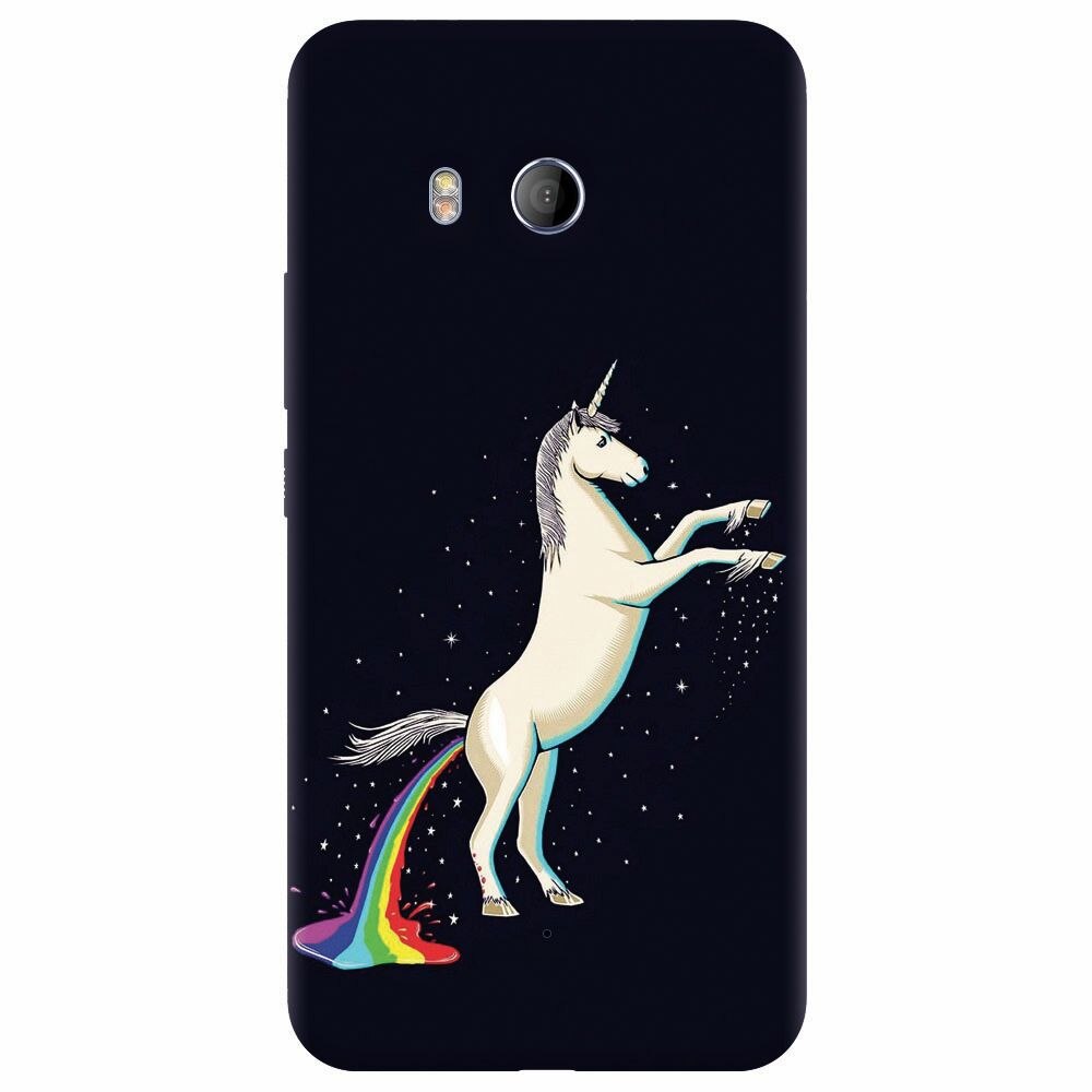 Husa silicon pentru Htc U 11, Unicorn Shitting Rainbows