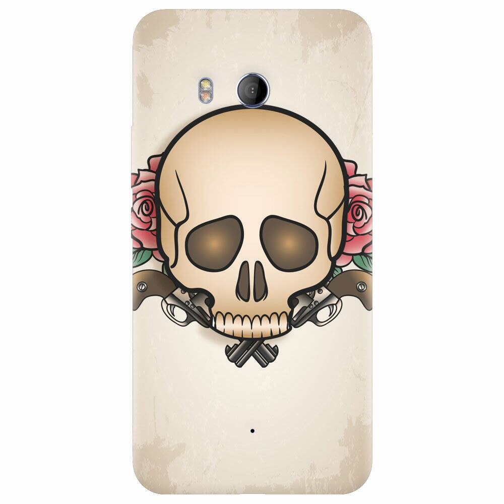 Husa silicon pentru Htc U 11, Skulls And Roses