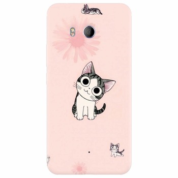 Husa silicon pentru Htc U 11, Cute Cat 101 Husa silicon pentru Htc U 11, Cute Cat 101