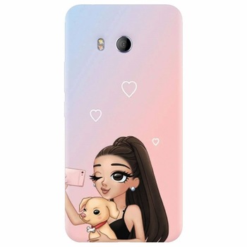 Husa silicon pentru Htc U 11, Selfie With Sweet Dog Husa silicon pentru Htc U 11, Selfie With Sweet Dog
