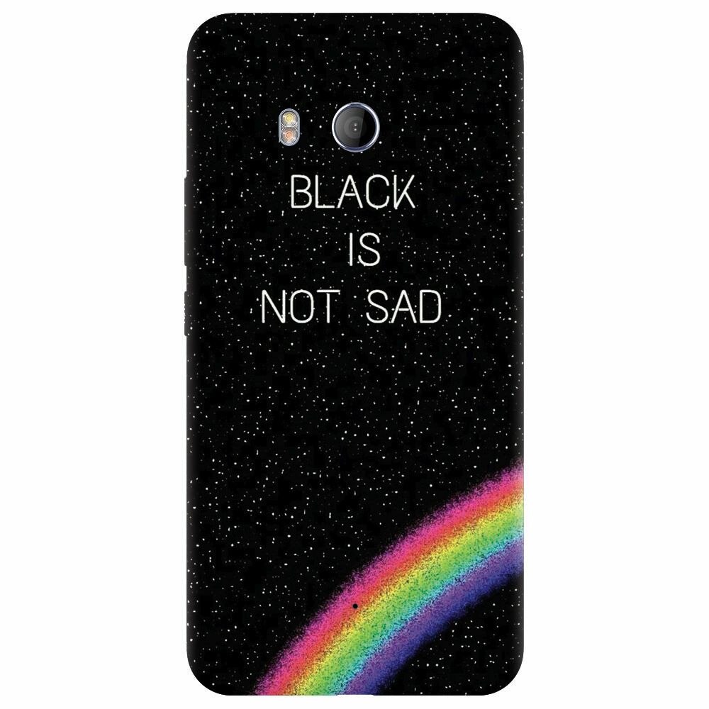 Husa silicon pentru Htc U 11, Black Is Not Sad