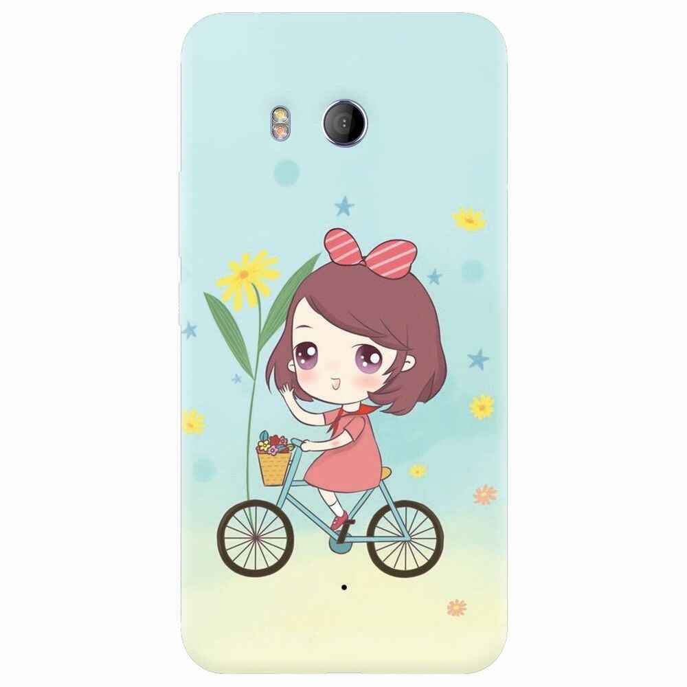 Husa silicon pentru Htc U 11, Girl And Bike