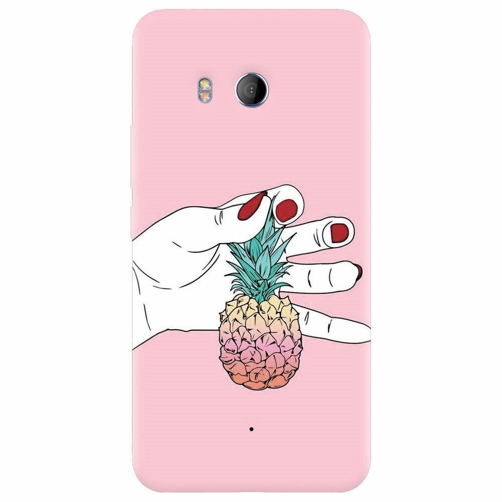 Husa silicon pentru Htc U 11, Rainbow Pinepple