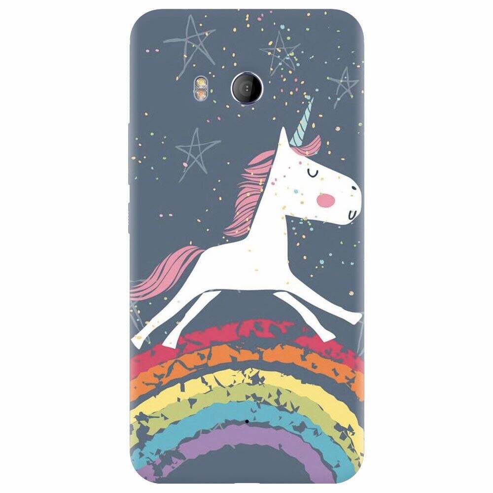 Husa silicon pentru Htc U 11, Unicorn Rainbow