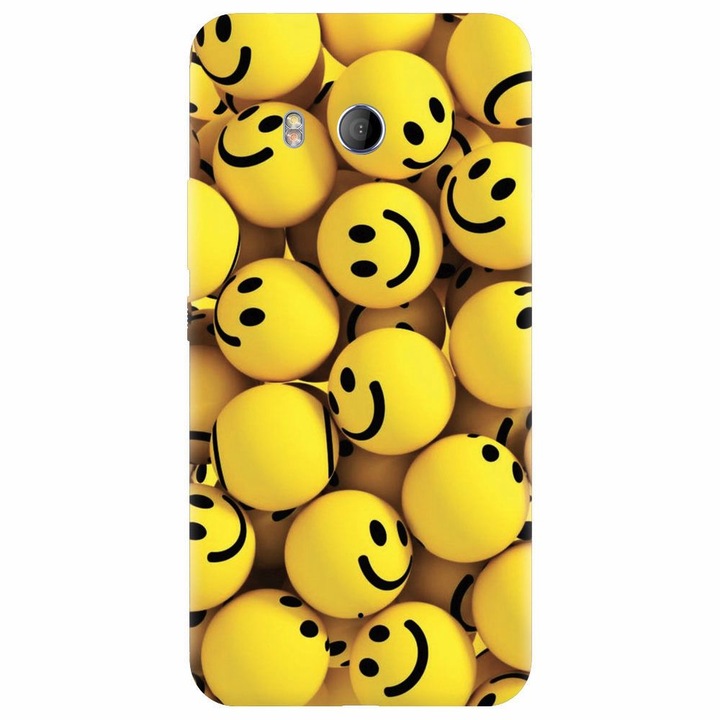 Husa din silicon compatibila cu Htc U 11, Smiles 002