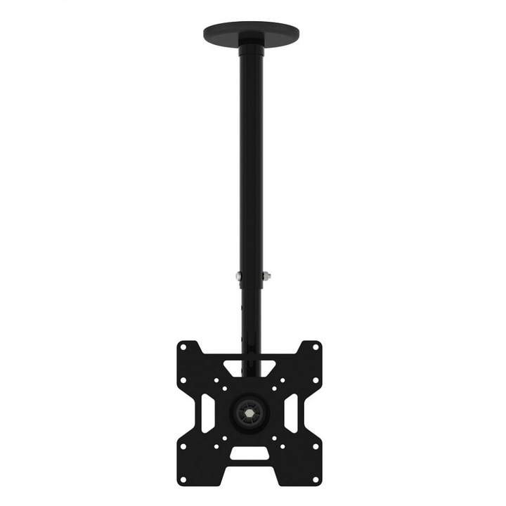 Стойка за таван Techly TV, 23"-37", 45 кг, VESA, Черна