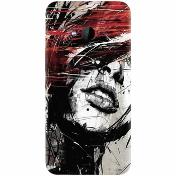Husa silicon pentru Htc U 11 Life, Byroglyphics Woman Drawing Husa silicon pentru Htc U 11 Life, Byroglyphics Woman Drawing