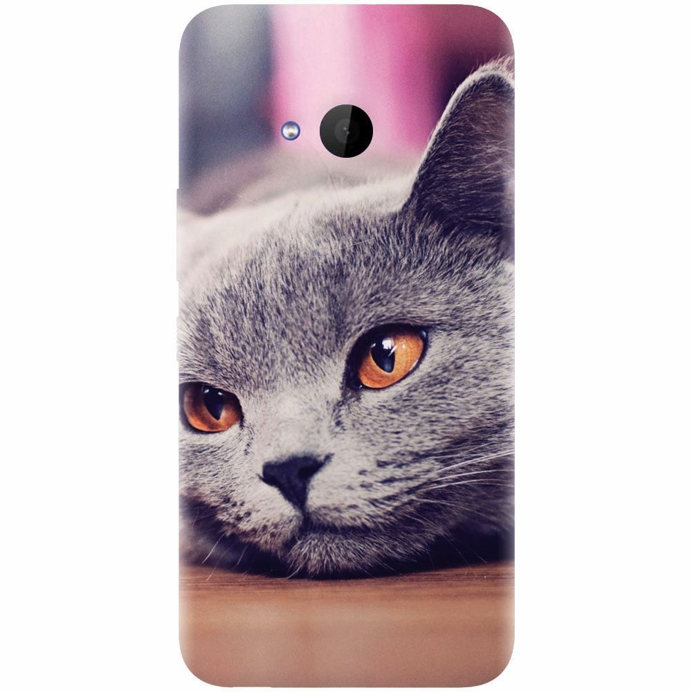 Husa silicon pentru Htc U 11 Life, British Shorthair Cat Yellow Eyes Portrait