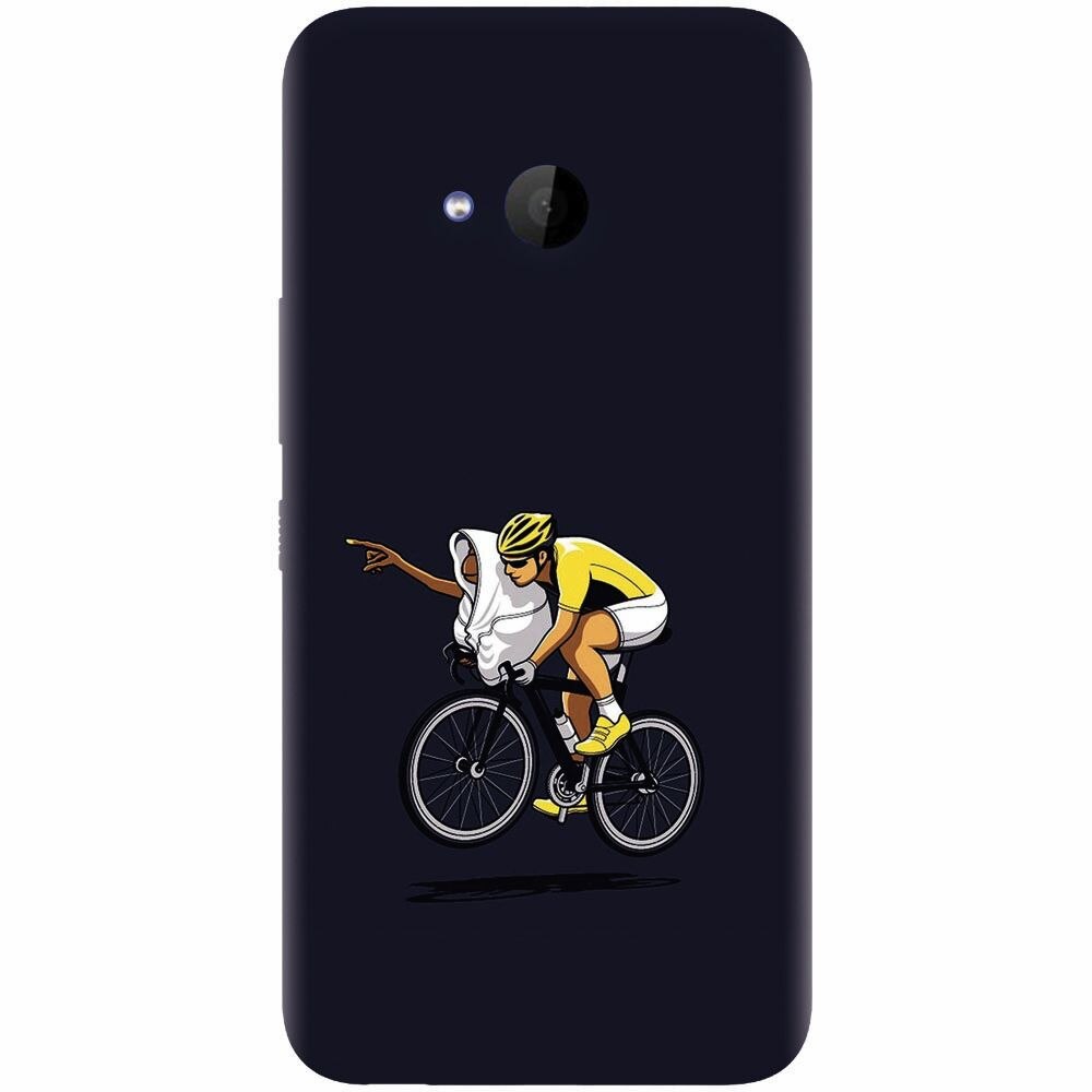 Husa silicon pentru Htc U 11 Life, ET Riding Bike Funny Illustration