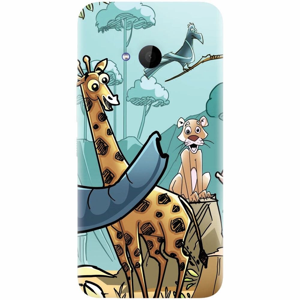 Husa silicon pentru Htc U 11 Life, Children Drawings Elephants Giraffes Lions