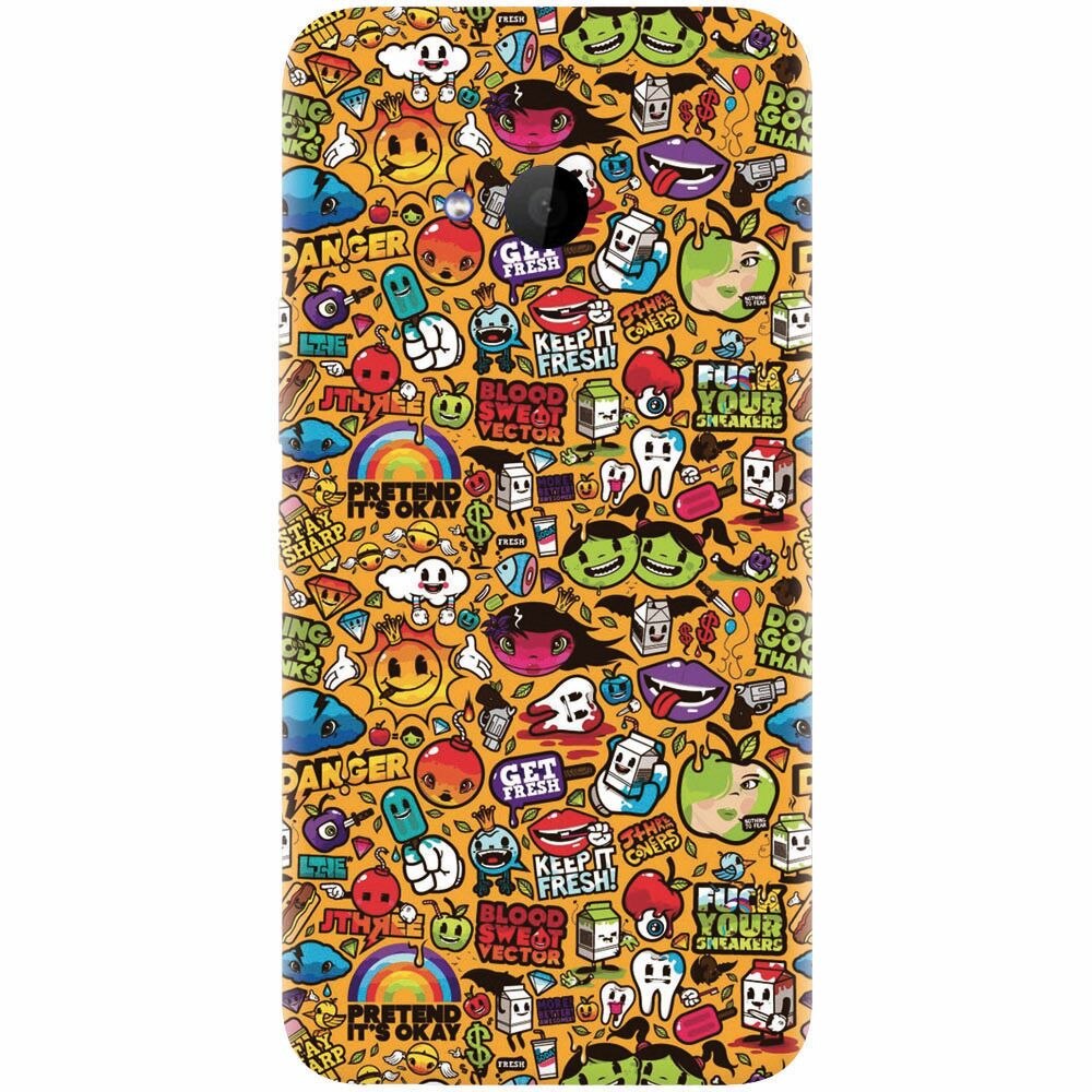 Husa silicon pentru Htc U 11 Life, Colorful Sticker Illustrations