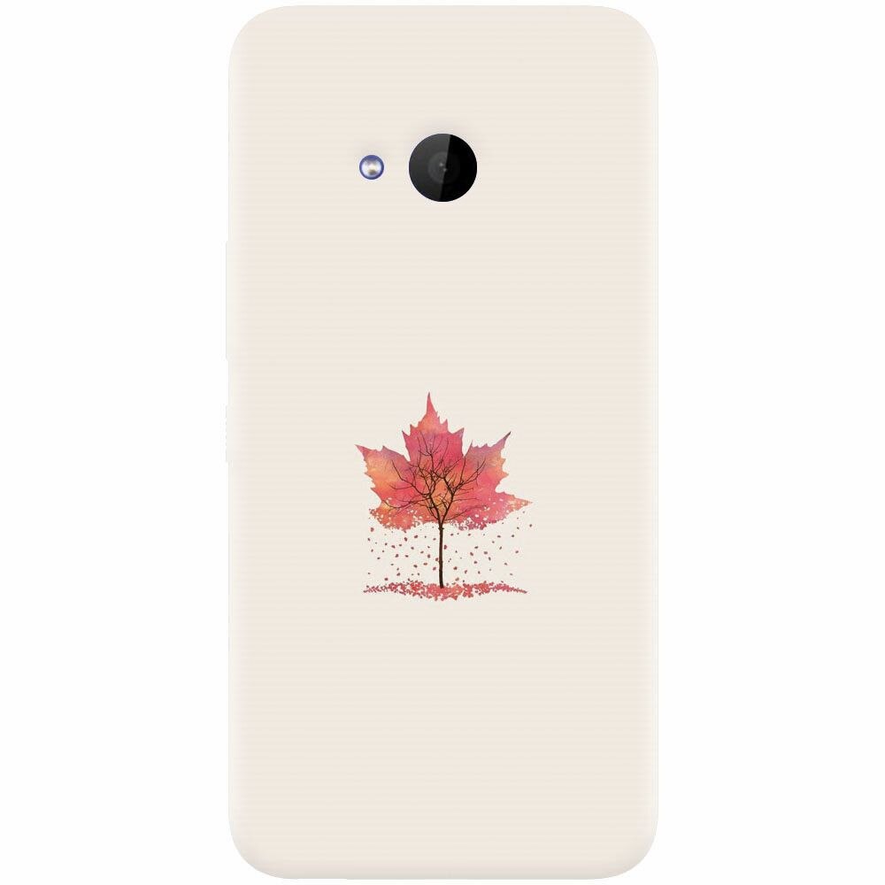 Husa silicon pentru Htc U 11 Life, Autumn Tree Leaf Shape Illustration