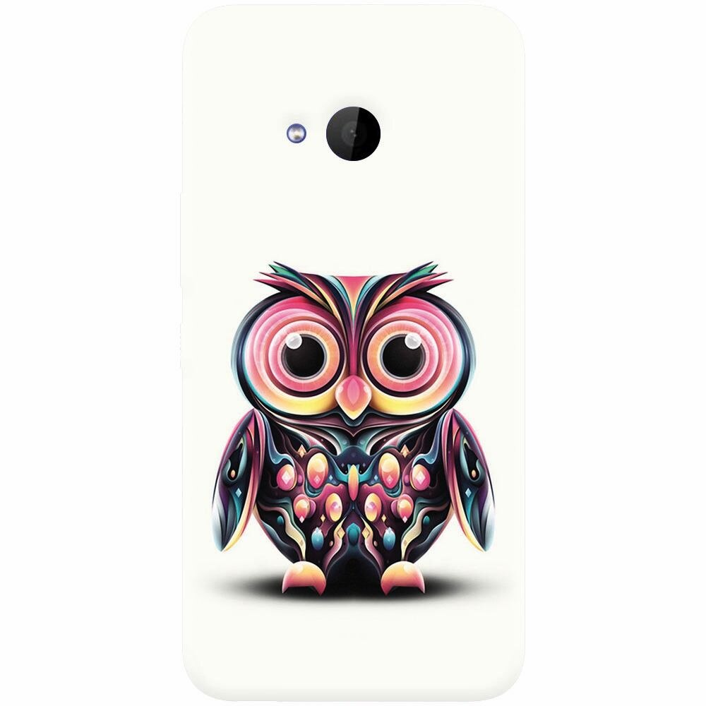 Husa silicon pentru Htc U 11 Life, Colorful Owl Illustration