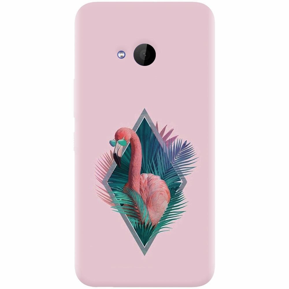 Husa silicon pentru Htc U 11 Life, Flamingo With Sunglass
