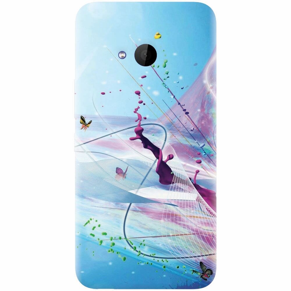 Husa silicon pentru Htc U 11 Life, Artistic Paint Splash Purple Butterflies