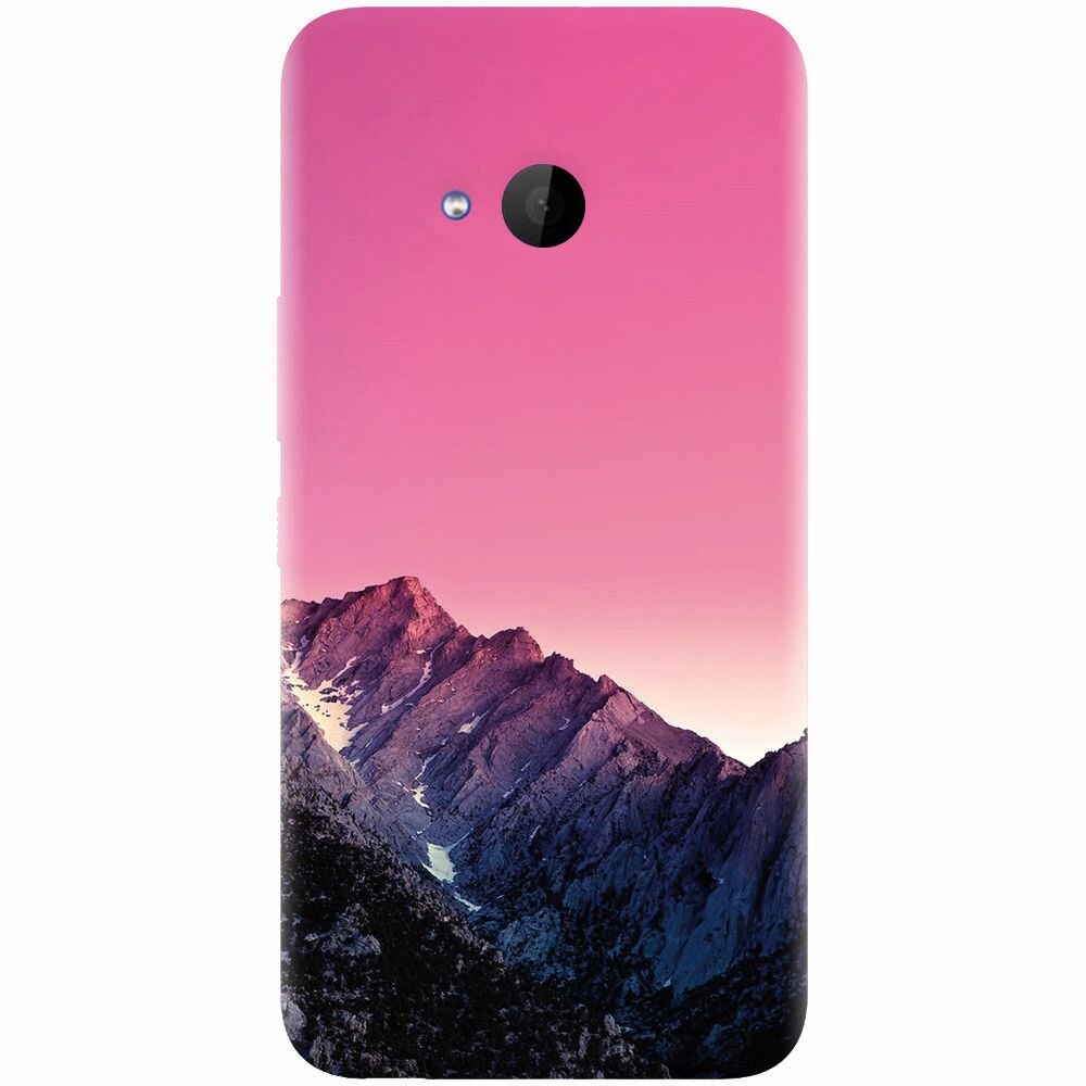 Husa silicon pentru Htc U 11 Life, Mountain Peak Pink Gradient Effect