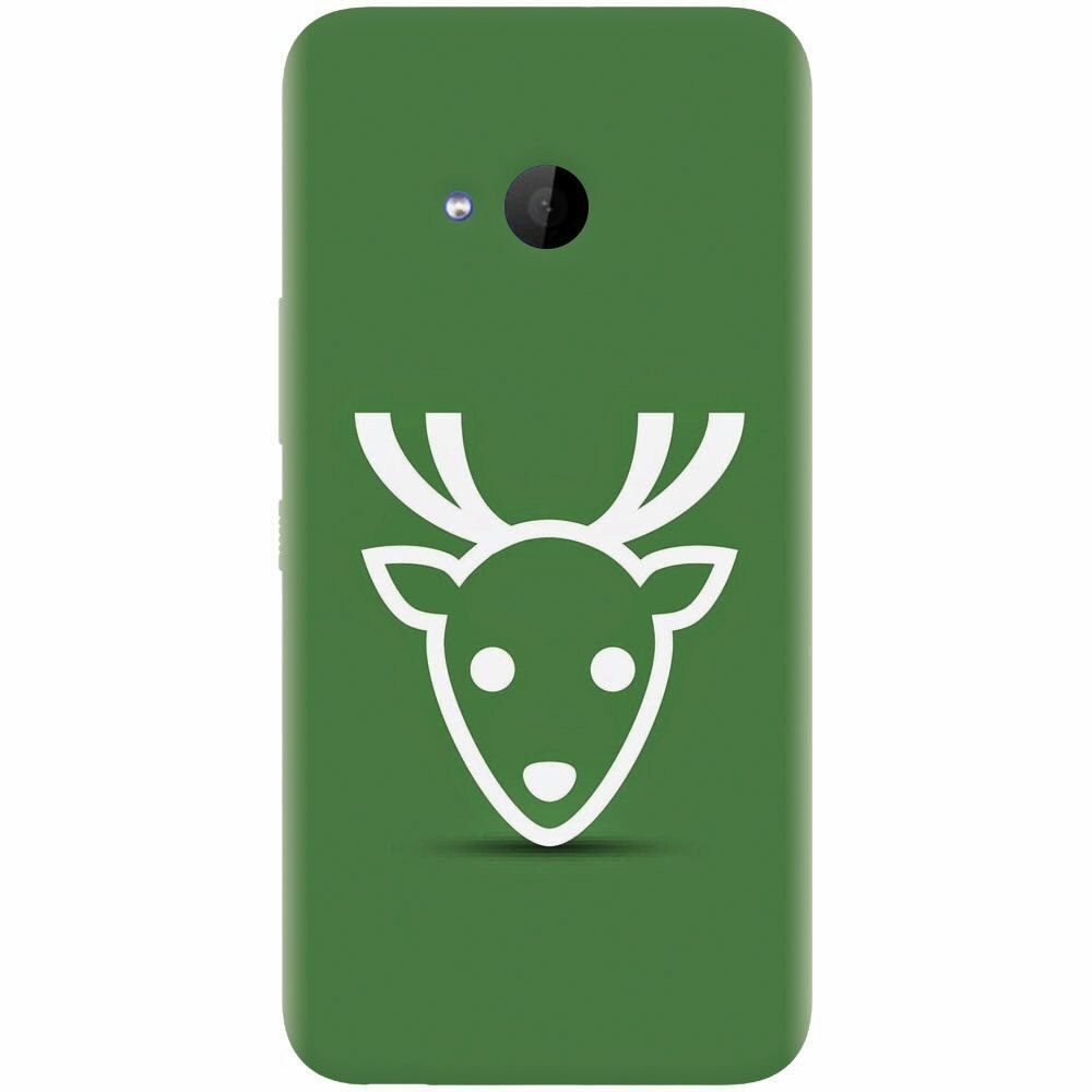 Husa silicon pentru Htc U 11 Life, Minimal Reindeer Illustration Green