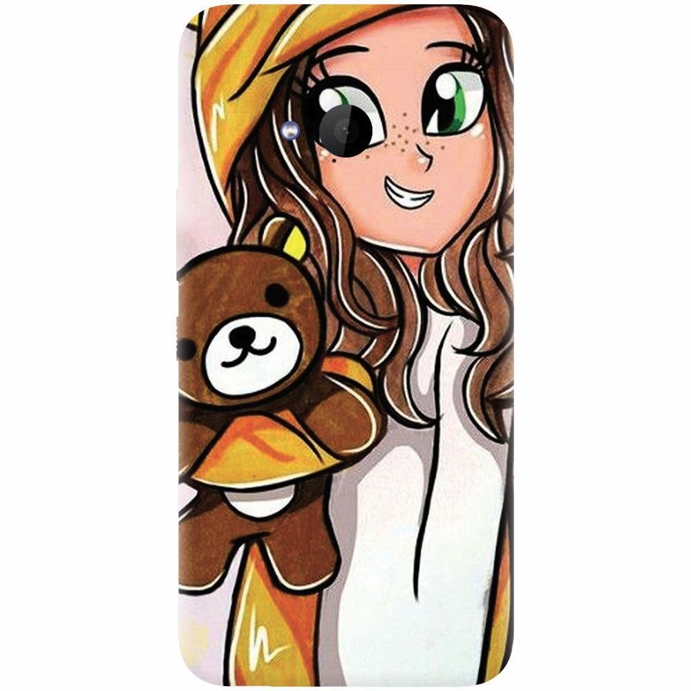 Husa silicon pentru Htc U 11 Life, Girl With Little Bear