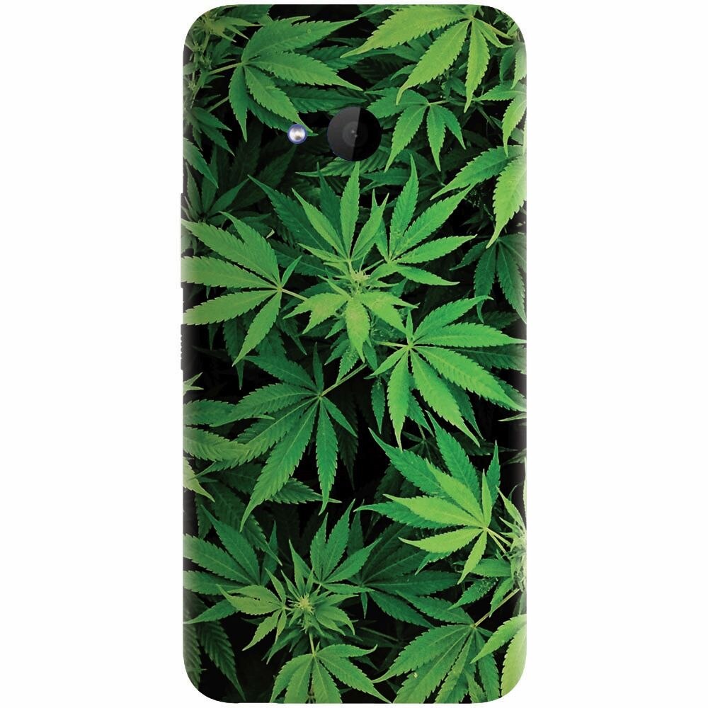 Husa silicon pentru Htc U 11 Life, Green Leaf Pattern