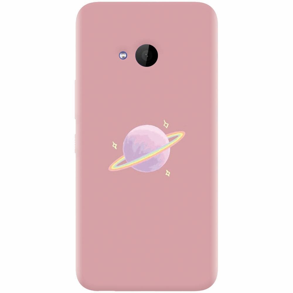 Husa silicon pentru Htc U 11 Life, Saturn On Pink