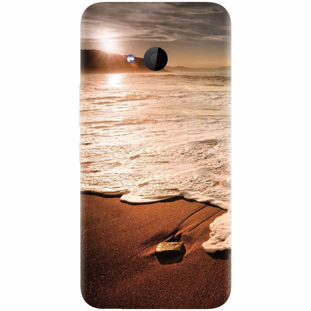 Husa silicon pentru Htc U 11 Life, Sunset Foamy Beach Wave