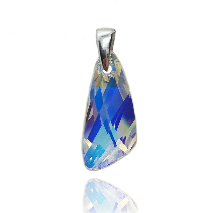 Pandantiv, Olimon MDM, Argint, cu cristal Swarovski® Wing, cristal ab, Transparent