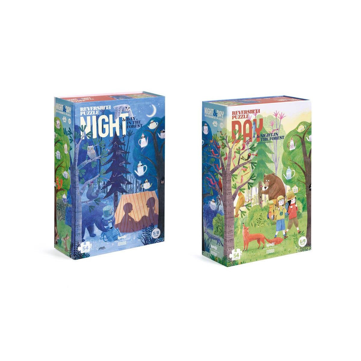 Puzzle reversibil 54 piese-Zi si noapte, Londji